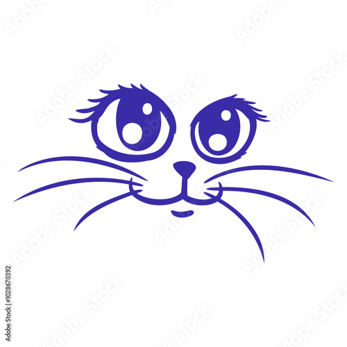 Adorable Cool Cat Looks Happy Sweet Little Smile Face Kitten Pet Design Funny Cool Cartoon Cute Cats Lovers Comic Fun Love Kittens Adorable Feline Like Playful Kitties Fur Baby Illustration Paw Owners