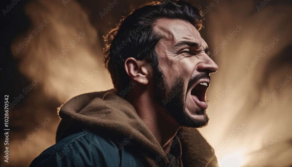 Fototapeta premium Man Screaming in Anger