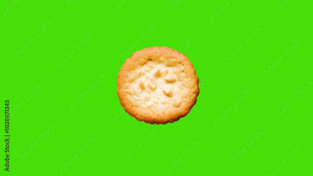 4k oatmeal cookie icon isolated on green screen 4k oatmeal cookie icon isolated on green screen
