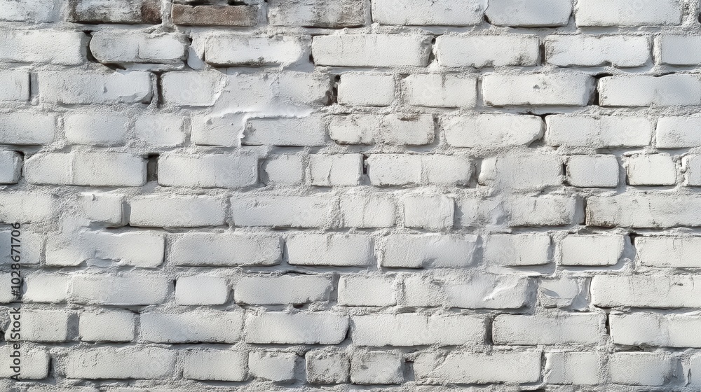 Fototapeta premium Rustic brick wall with white cement for architectural designs