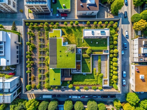 Wallpaper Mural Aerial View of Green Rooftops in Zurich, Switzerland on a Sunny Spring Afternoon - Urban Sustainability and Architecture Highlights Torontodigital.ca