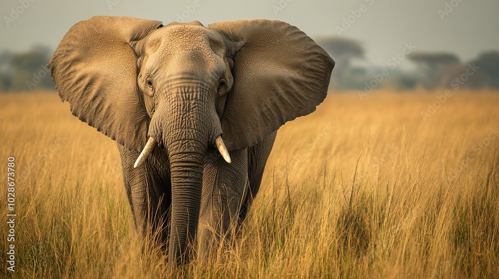 Fototapeta premium a herd of mighty elephants