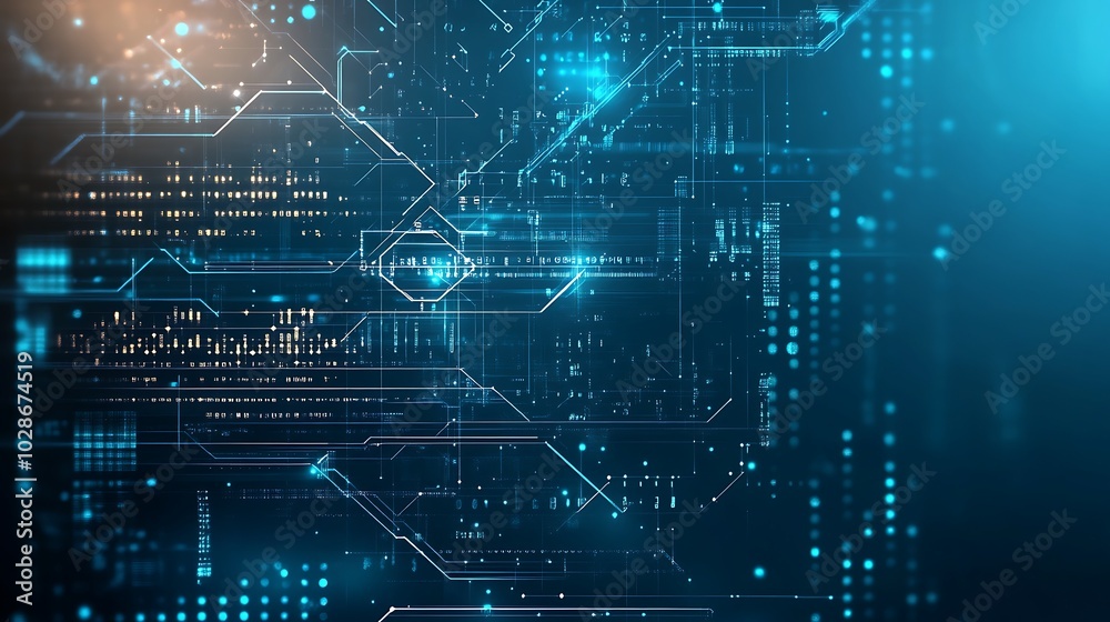 Abstract digital background with glowing circuit board design. Abstract digital background with glowing circuit board design.
