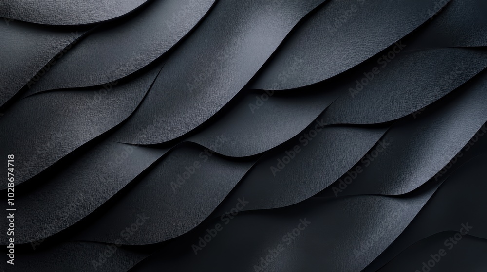 Featuring smooth dark waves, this image resembles modern abstract art, with flowing lines and a sense of movement through layered patterns.