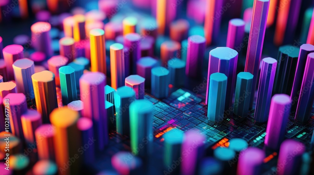 Colorful 3D Visualization of Diverse Financial Data Colorful 3D Visualization of Diverse Financial Data