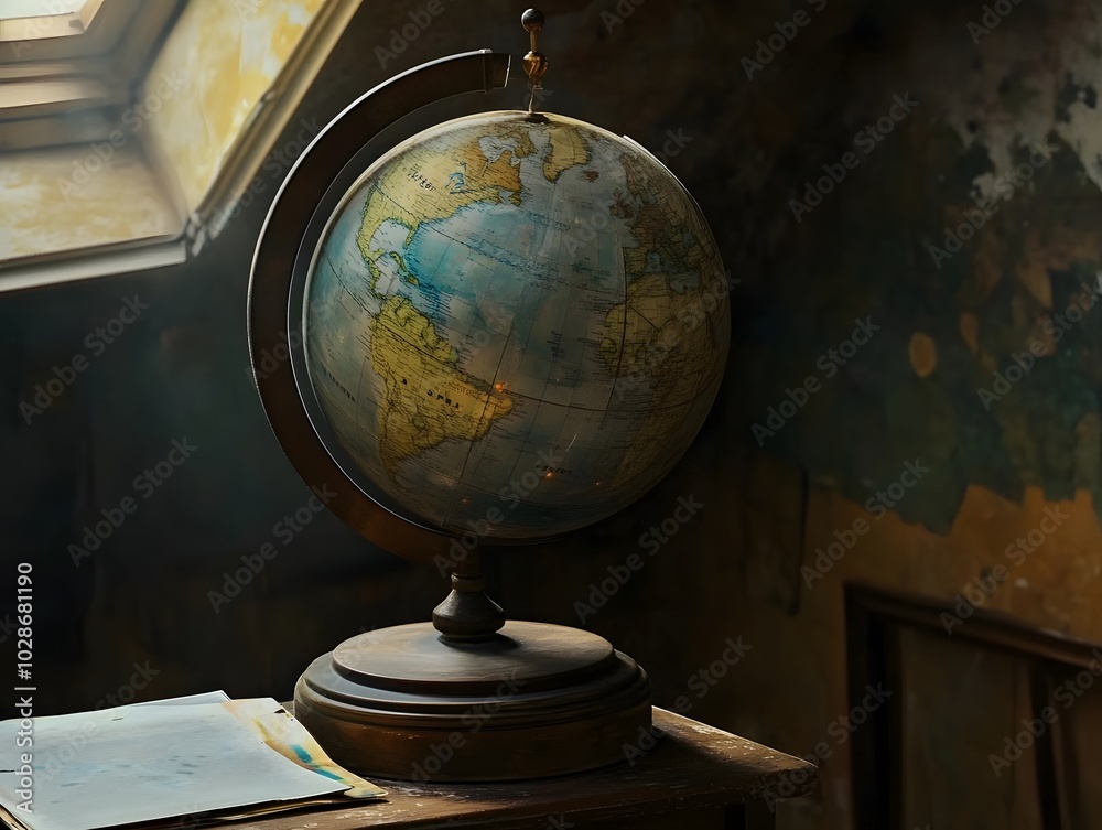 World Globe geography education in an office World Globe geography education in an office