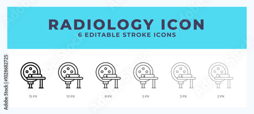 Radiology line icon for websites and apps. Vector illustration with editable stroke.