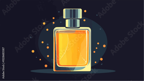 Illustration of men's perfume. Men's cologne. Bottle of men's toilet water.