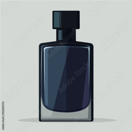 Illustration of men's perfume. Men's cologne. Bottle of men's toilet water.