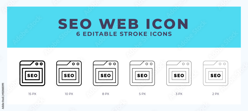 Seo web icon. Regular line. Thin line. Bold line. Vector illustration. Seo web icon. Regular line. Thin line. Bold line. Vector illustration.