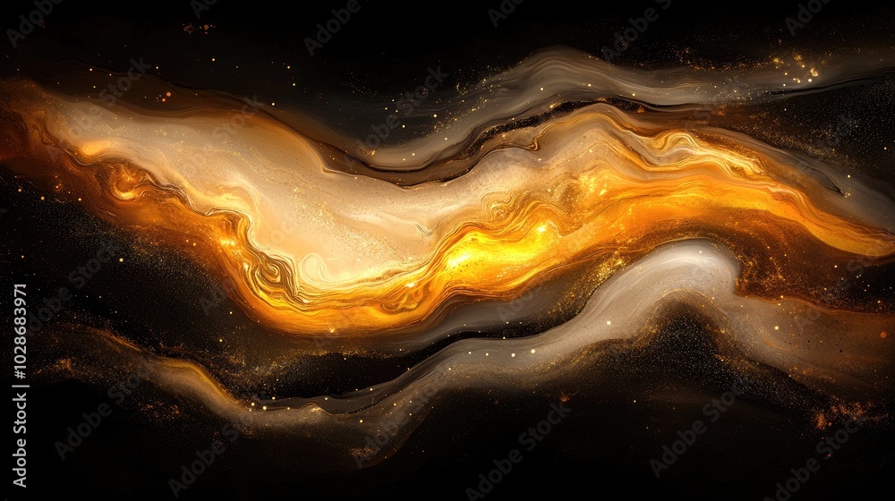 Flowing Golden Gradient Abstract Background Flowing Golden Gradient Abstract Background