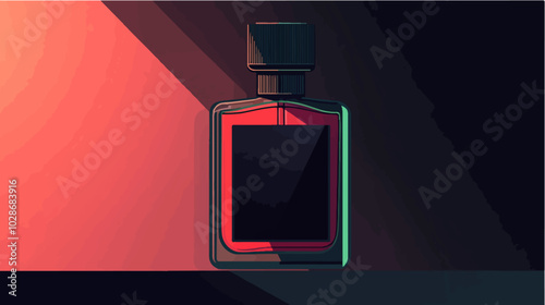 Illustration of men's perfume. Men's cologne. Bottle of men's toilet water.