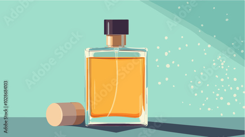 Illustration of men's perfume. Men's cologne. Bottle of men's toilet water.