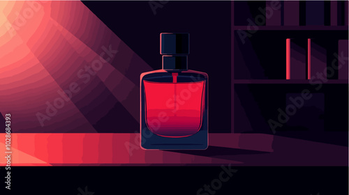 Illustration of men's perfume. Men's cologne. Bottle of men's toilet water.