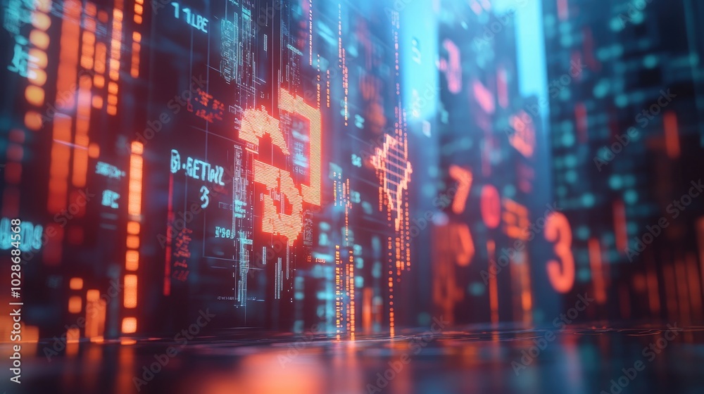 Fototapeta premium Serene 3D Atmosphere with Currency Symbols