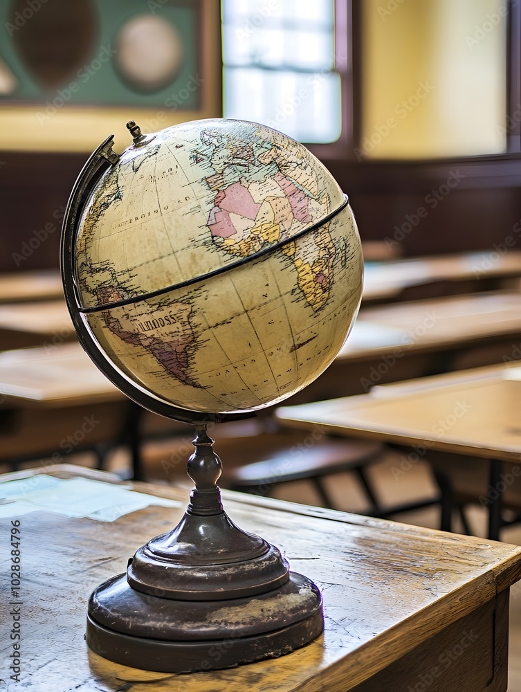 World Globe geography education in a library World Globe geography education in a library