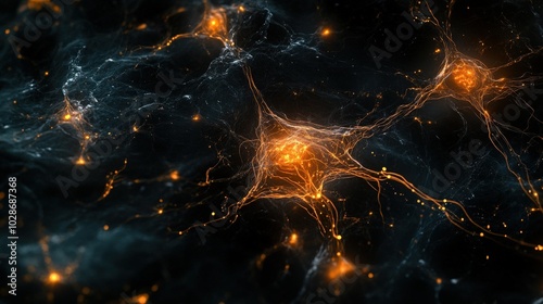 A digital representation of glowing neural pathways in a brain, symbolizing AI and neuroscience innovation for medical or scientific purposes 