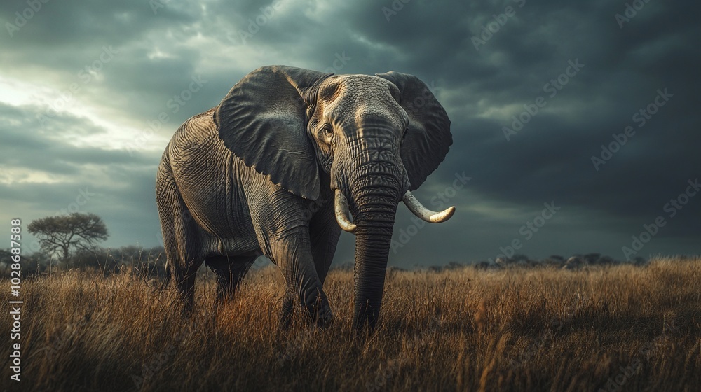 Fototapeta premium a herd of mighty elephants