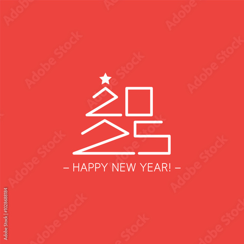 Obraz na płótnie Happy New Year 2025 greeting card w salonie