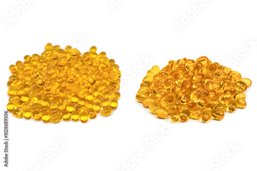 Wallpaper Mural A group of yellow capsules isolated on a white background. Torontodigital.ca