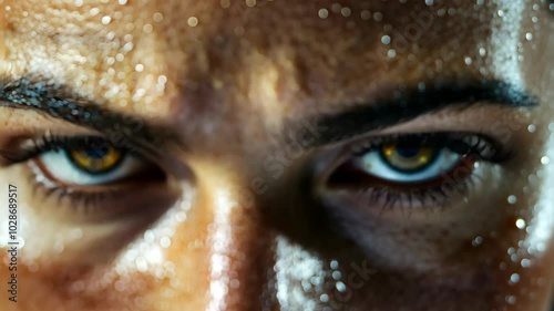 Wallpaper Mural A close-up of a person's face, covered in sweat after a strenuous workout Torontodigital.ca