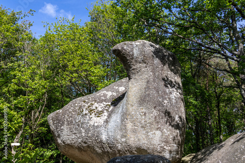 Spectacular rocks in the Sidobre  region next to the village of Lacrouzette. Tarn. Occitanie. France.