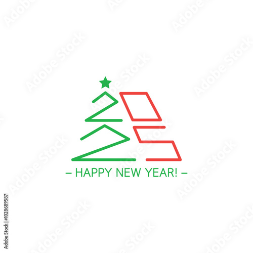 Obraz na płótnie Happy New Year 2025 greeting card w salonie