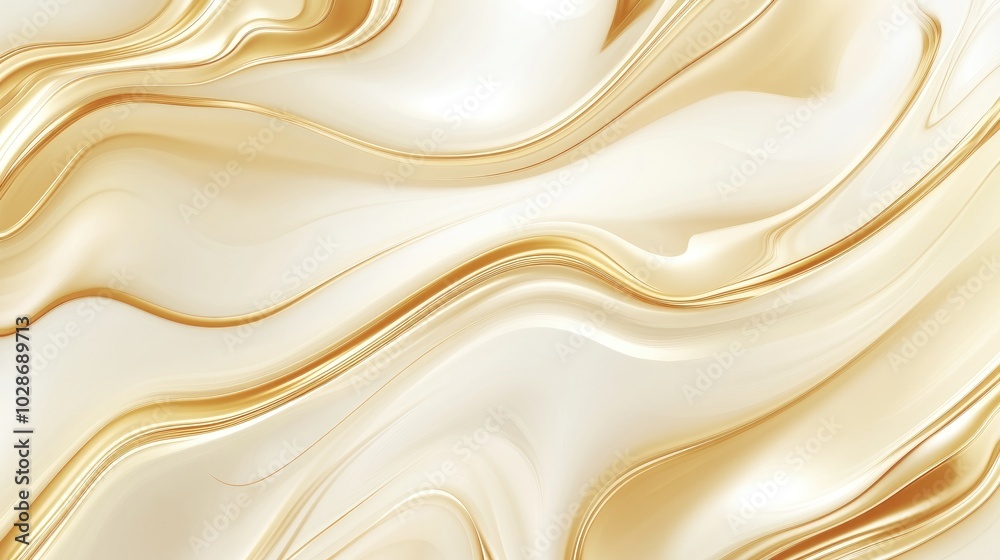 Vibrant Abstract Golden Waves in 3D Background Vibrant Abstract Golden Waves in 3D Background