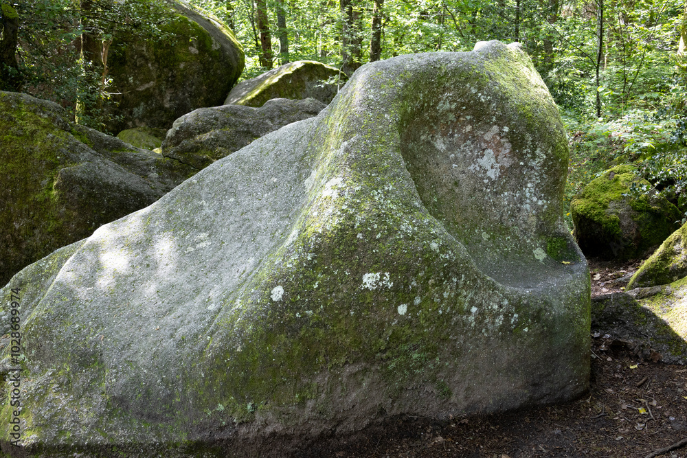 Spectacular rocks in the Sidobre region next to the village of Lacrouzette. Tarn. Occitanie. France. Spectacular rocks in the Sidobre region next to the village of Lacrouzette. Tarn. Occitanie. France.