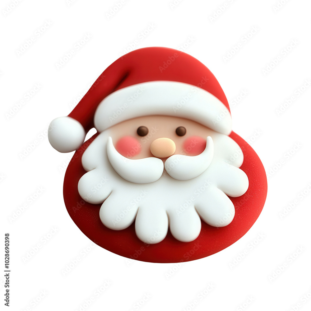 Cute Santa Claus face design perfect for holiday decorations and festive celebrations.