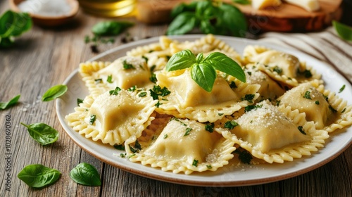 Delicious Ravioli Served in Butter Sauce with Garnish