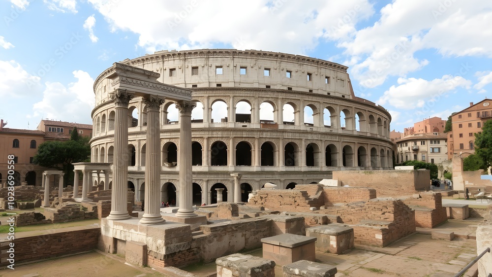 Obraz premium The Roman Forum and Colosseum in One Breathtaking View