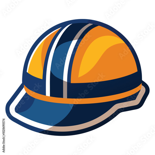 Hard hat vector illustration on white background.