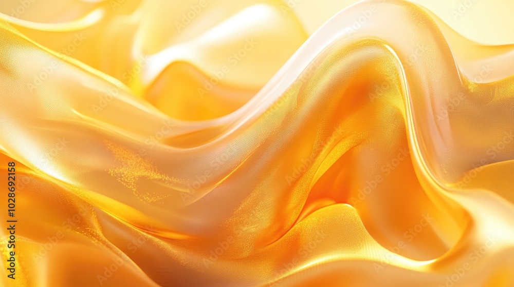 Golden Abstract Waves in Fluid 3D Style