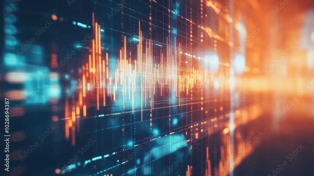 Fototapeta premium Abstract Digital Background with Vibrant Waves