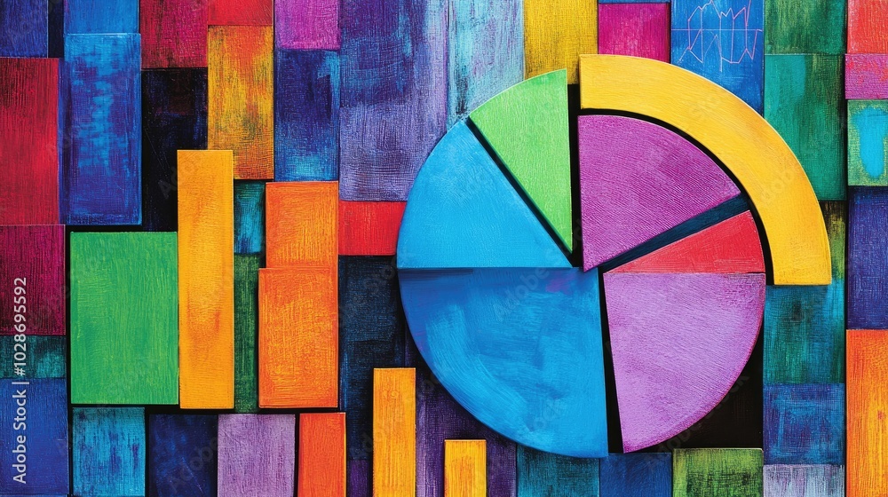 Fototapeta premium Abstract Market Data Visualization in Vibrant Colors