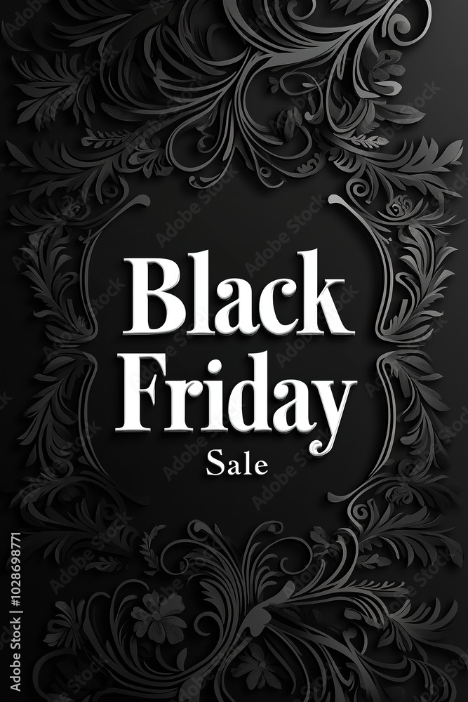 Elegant Black Friday Sale Banner with Chic Black Paper-Cut Lace Borders and Bold Typography Elegant Black Friday Sale Banner with Chic Black Paper-Cut Lace Borders and Bold Typography