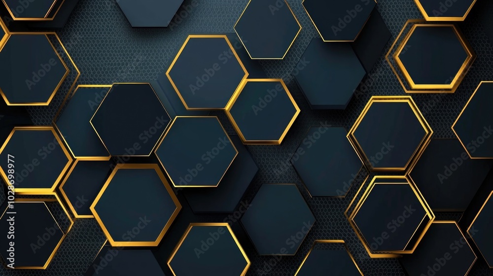 Golden Geometric Patterns on Dark Background Golden Geometric Patterns on Dark Background