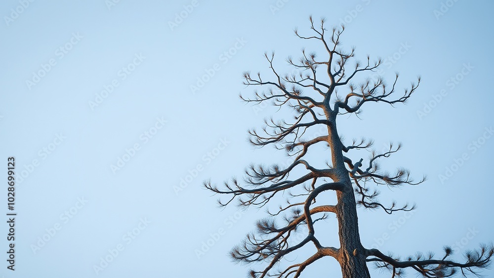 Pine Tree Continuous Line Drawing Art in Photorealistic Style - Conceptual Photography Pine Tree Continuous Line Drawing Art in Photorealistic Style - Conceptual Photography