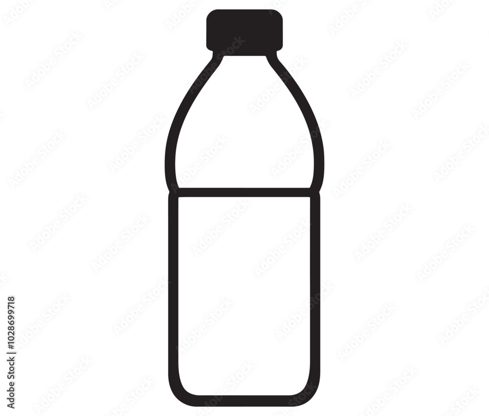 Bottle of water isolated on white, Vector Design Milk Bottle Icon Style, Line art bottle icon Bottle of water isolated on white, Vector Design Milk Bottle Icon Style, Line art bottle icon