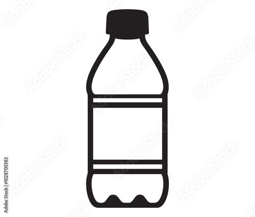 Bottle of water isolated on white, Vector Design Milk Bottle Icon Style, Line art bottle icon