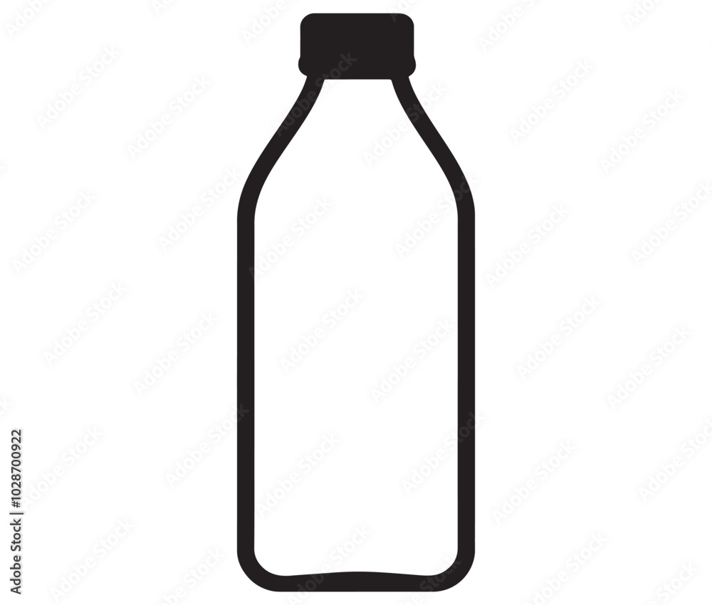 Bottle of water isolated on white, Vector Design Milk Bottle Icon Style, Line art bottle icon Bottle of water isolated on white, Vector Design Milk Bottle Icon Style, Line art bottle icon