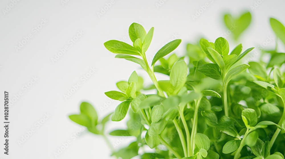 Obraz premium A vibrant mockup featuring a lush green plant on a clean white backdrop, perfect for promoting organic products or health-focused designs.