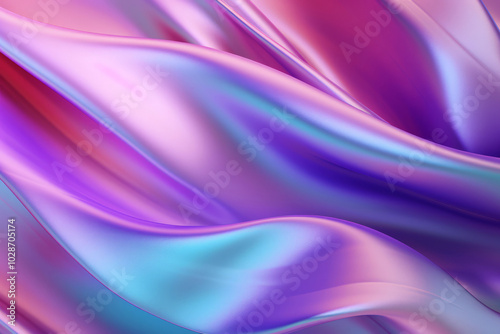 Processed collage of Iridescent fabric trendy cloth holographic texture. Background for banner