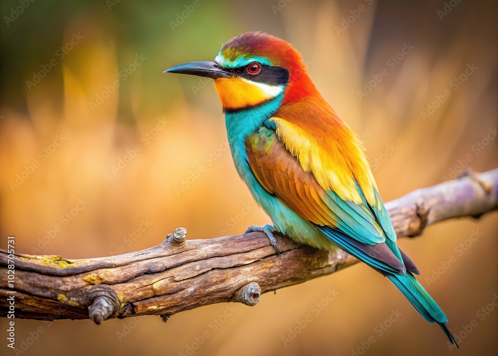 Fototapeta premium Vibrant Bird Perched on a Branch - Stunning Wildlife Photography