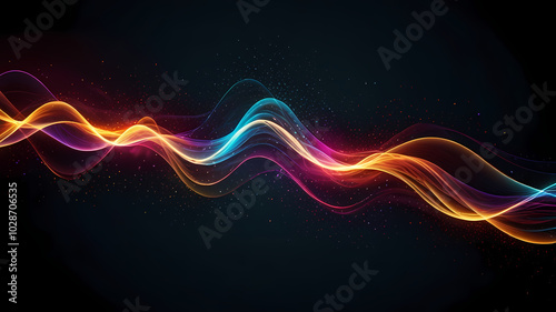 colorful light wave effect on dark background