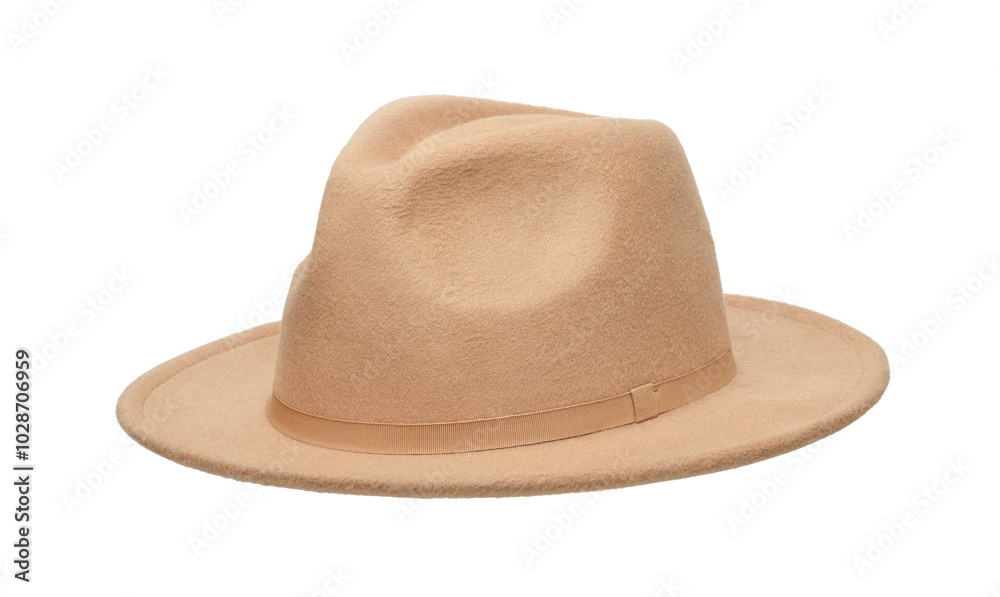 Beige wide brimmed felt hat Beige wide brimmed felt hat