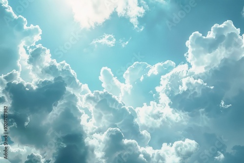 Photo of Blue cloudy sky in daytime. Background texture for backdrops or mapping