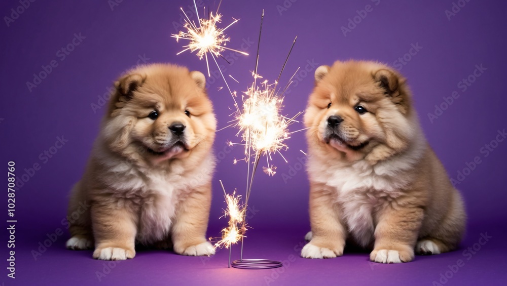 New Year Celebration with Chow Chow Puppies New Year Celebration with Chow Chow Puppies