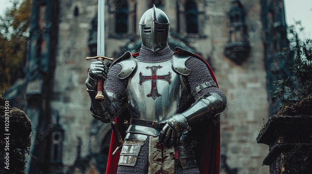 Saint George of England, clad in armor with sword aloft, epitomizes valor and knighthood amidst the rich tapestry of his legendary past. Saint George of England, clad in armor with sword aloft, epitomizes valor and knighthood amidst the rich tapestry of his legendary past.